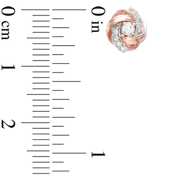 Zales Diamond Love Knot Stud Earrings in 10K Rose Gold - Picture 4 of 5